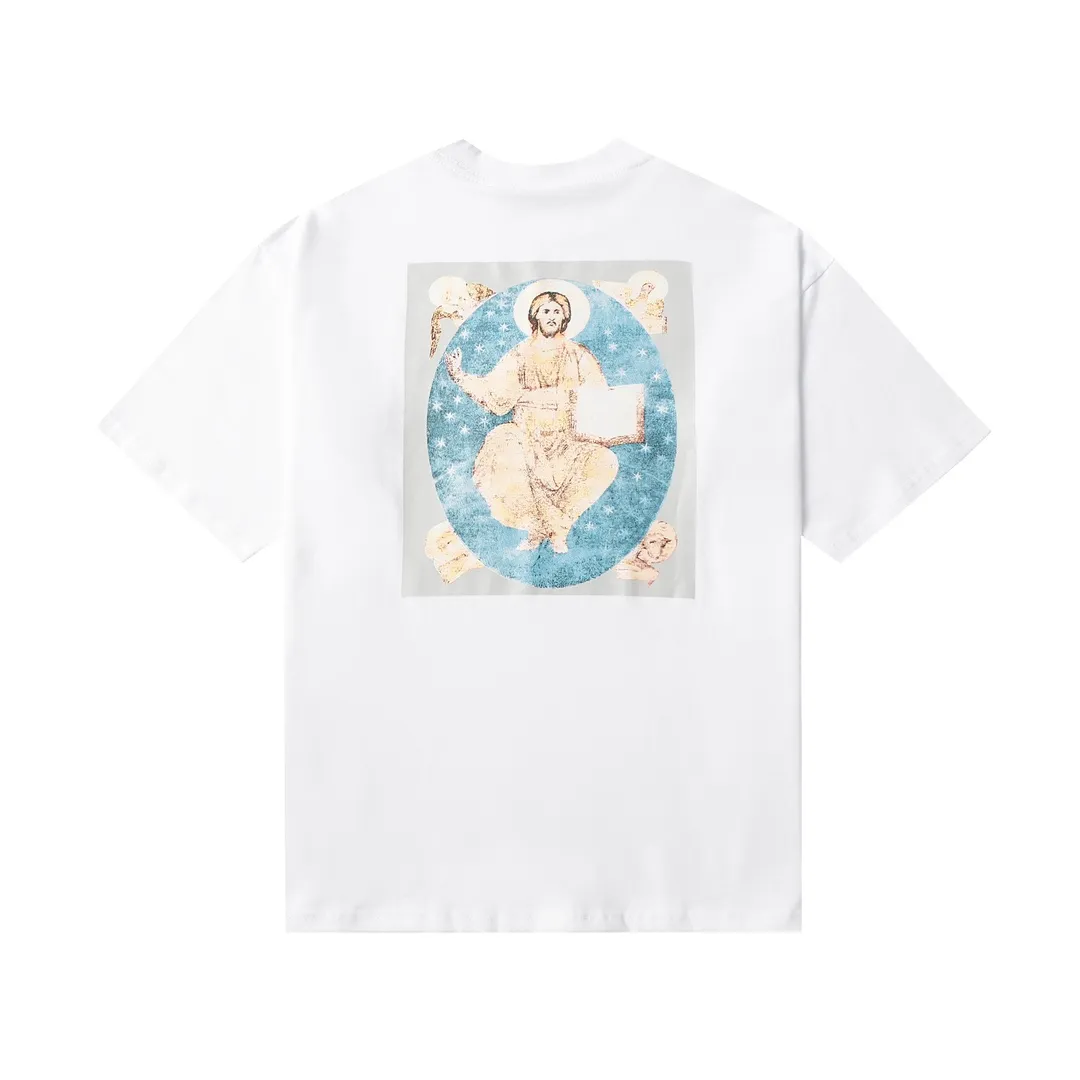 Saint Michael series trendy T craft letter drawing round neck short sleeves Style number: D3191P110 Color: white Size: S M L XL